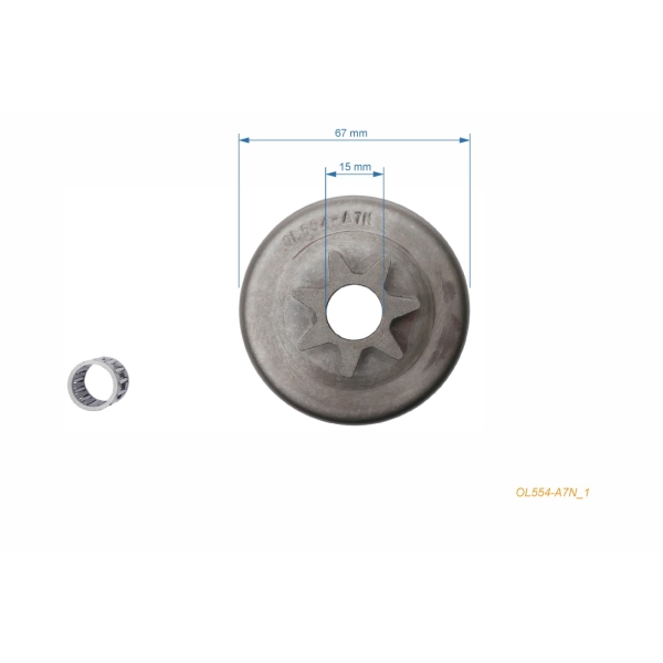 HS PARTS Kettenrad 3/8" 7 Zähne für Kettensägen OLEO-MAC Oleomac Olympyk 938 941 942 944 945 946 947 950 951 952 956 John Deere CS46 CS52
