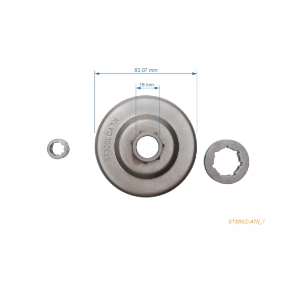 HS PARTS Kettenrad 3/8" 7 Zähne für Stihl Kettensägen 044 046 MS341 MS361 MS362 MS440 MS460 MS441 (11280071000)