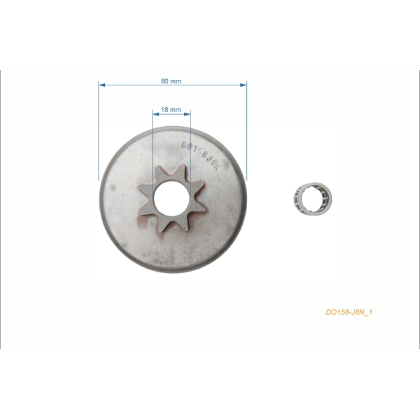 HS PARTS Kettenrad .325" 8 Zähne für Kettensägen Dolmar 112 113 114 116 117 119 120 120 super McCulloch Promac 6800 (OEM 114223010)