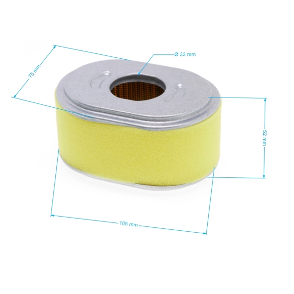 HS Parts Luftfilter 102 mm x 73 mm x 52 mm für Honda GX110 GX120 Motoren (17210-ZE0-821, 17210-ZE0-822)