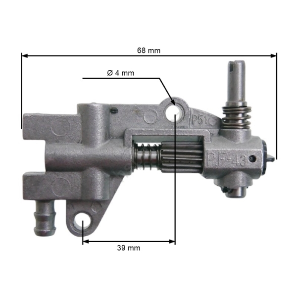 HS Parts Ölpumpe für chinesische Kettensägen Inhalt des Motors 45 ccm 52 ccm 58 ccm
