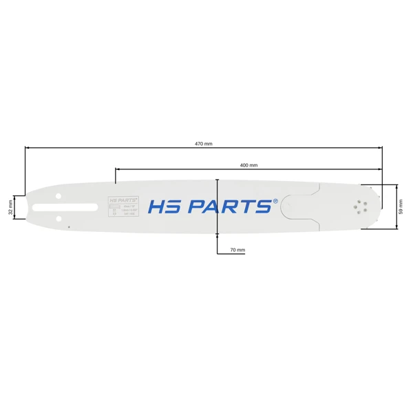 HS PARTS Professionelle Führungsschiene 16" (40 cm) 3/8" (1,5 mm) 60 Glieder für Husqvarna 61 66 266 268 272 365 372XP 281 298 380 385 585 Solo 665 670 681 Jonsered 2077 2171 Dolmar PS6400 PS7900 Shindaiwa 285 300 550 Echo CS3500