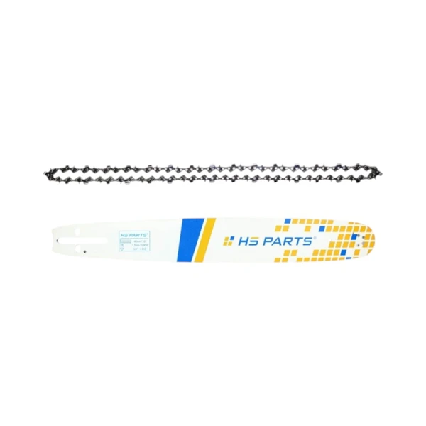 HS PARTS Professionelle Führungsschiene 18" (45 cm) 3/8" .058" (1,5 mm) + Sägekette 64 Glieder Vierkantzahn für Hecht 962 Shindaiwa 598 600 600SX 601SX 731SX Zenoah G621AVS Echo CS590 CS600 CS610 CS680 CS8002 Alko 251 261 460 480