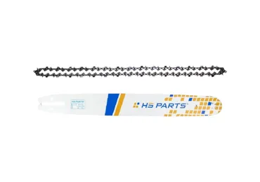 HS PARTS Professionelle Führungsschiene 20" (50 cm) 3/8" .058" (1,5 mm) + Sägekette 72 Glieder Vierkantzahn für Jonsered 60 66 70 75 77 80 81 90 92 110 111 601 801 820 830 910E 920 930 941 Oleomac 261 264 350 481 482 GS720 GS820