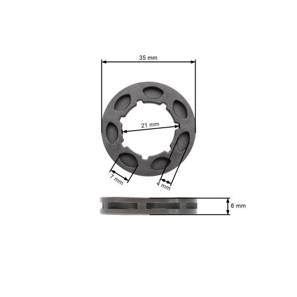 HS Parts ringrad 3/8" 7 Zähne für Kettensägen Husqvarna 51 55 254 262 350 346 353 357 359 Jonsered 2054 2057 (OEM 504523002)
