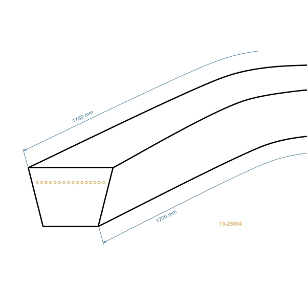 Keilriemen 1700 mm x 1760 mm x 16,0 mm für Gartentraktoren MTD Cub Cadet Columbia Gutbrod Yardman (OEM 754-0329A 754-0329 754-0433)