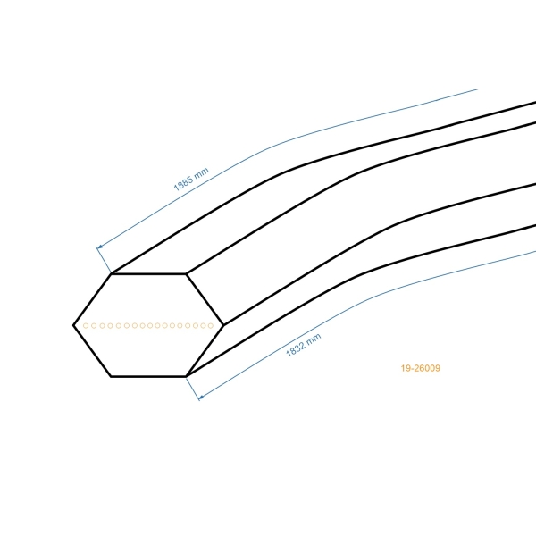 Keilriemen 1832 mm x 1885 mm x 12,5 mm für Murray AL-KO Concord Erig Snapper Gartentraktoren (OEM P138710232 1-8236-S 2-2252 1001223MA 690071)