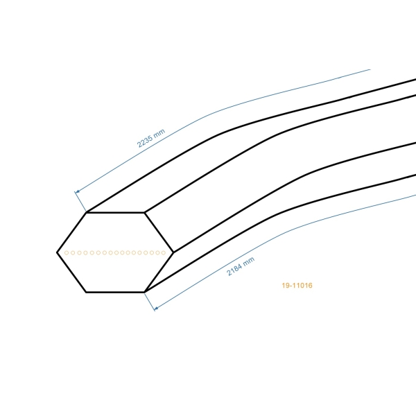 Keilriemen 2184 mm x 2235 mm x 12,5 mm für Gartentraktoren Alpina Castel Garden Dolmar Iseki Sabo Solo Stiga (OEM 35061508/0 664.065.701 350657010)