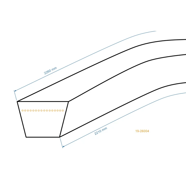 Keilriemen 2210 mm x 2260 mm x 13 mm für Murray OBI Yardman Gartentraktoren (OEM 037X88 37X88MA 710213 03788MA 37x88)