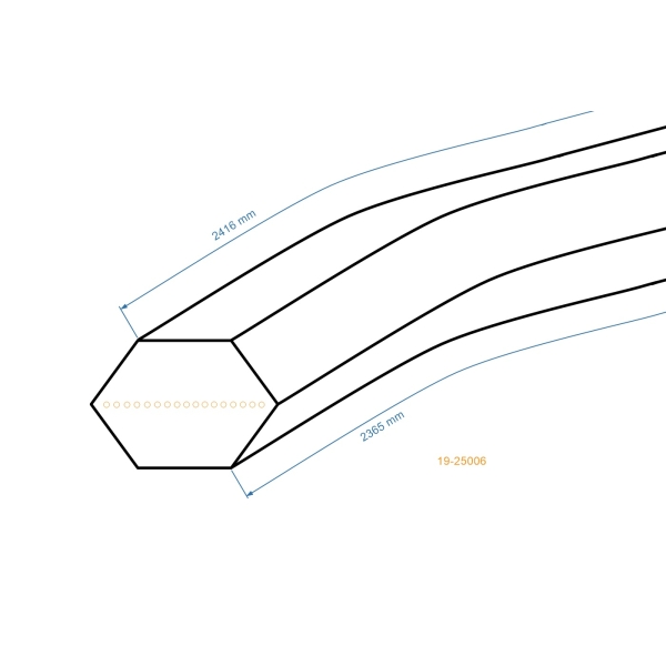 Keilriemen 2365 mm x 2416 mm x 12,5 mm für Gartentraktoren MTD Yardman Gutbrod Fleurelle Raiffeisen (OEM 754-0470 954-0470)