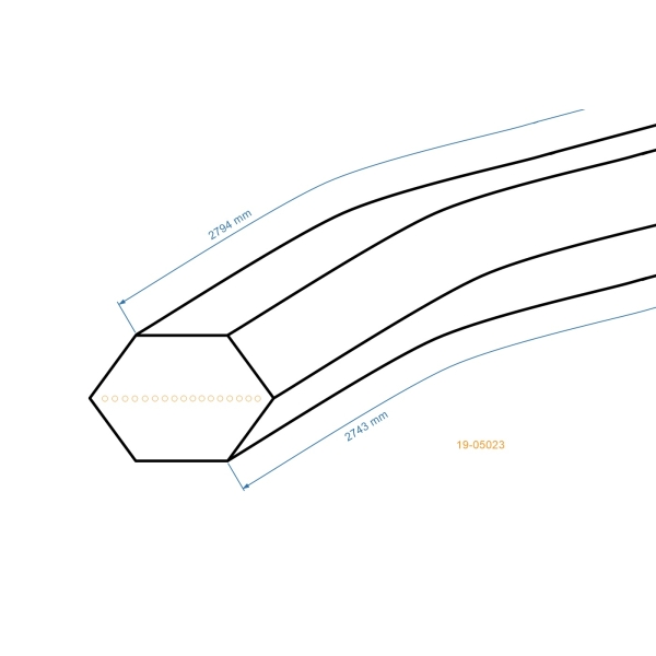 Keilriemen 2743 mm x 2794 mm x 12,5 mm für Husqvarna Jonsered McCulloch Partner Gartentraktoren (OEM 532429532 584454401 429532)