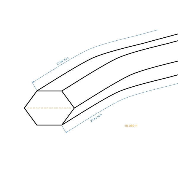 Keilriemen 2743 mm x 2794 mm x 12,5 mm für Husqvarna Partner Jonsered Poulan McCulloch Gartentraktoren (OEM 532429532 584454401)