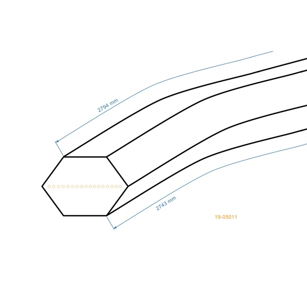 Keilriemen 2743 mm x 2794 mm x 12,5 mm für Husqvarna Partner Jonsered Poulan McCulloch Gartentraktoren (OEM 532429532 584454401)