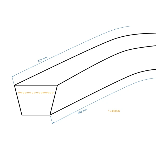 Keilriemen 685 mm x 723 mm x 10 mm für Rasenmäher, Vertikutierer und andere Gartengeräte
