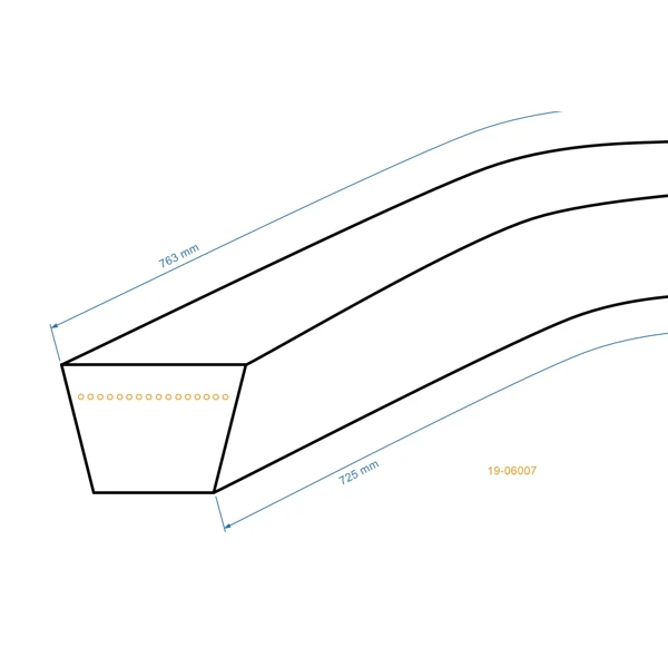 Keilriemen 725 mm x 763 mm x 10 mm für Rasenmäher, Vertikutierer und andere Gartengeräte