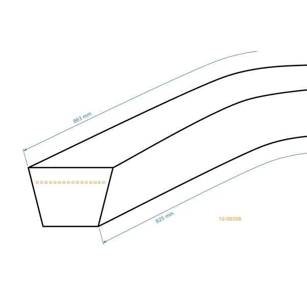 Keilriemen 825 mm x 863 mm x 10 mm für Rasenmäher, Vertikutierer und andere Gartengeräte