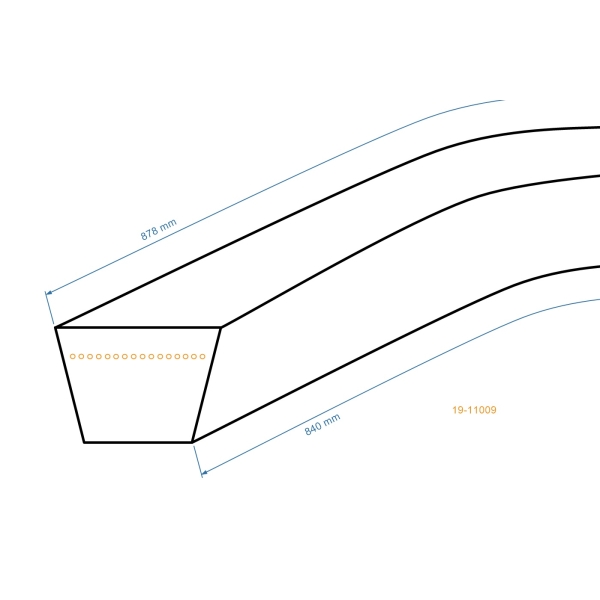 Keilriemen 840 mm x 878 mm x 10 mm für Stiga Alpina Castel Garden Mountfield Rasenmäher (OEM 35064195/0 135064195/0)
