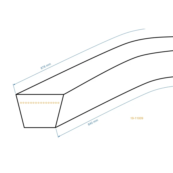Keilriemen 840 mm x 878 mm x 10 mm für Stiga Alpina Castel Garden Mountfield Rasenmäher (OEM 35064195/0 135064195/0)
