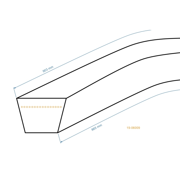 Keilriemen 865 mm x 903 mm x 10 mm für Rasenmäher, Vertikutierer und andere Gartengeräte