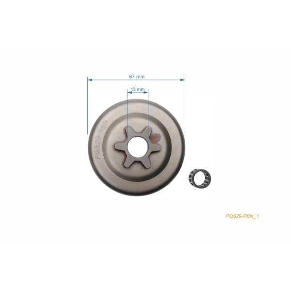 Kettenrad 3/8" 6 Zähne für Kettensägen Poulan 180 1800 20 2000 205 2100 225 2300 235 2400 Micro 25 Micro S25 Dolmar 101