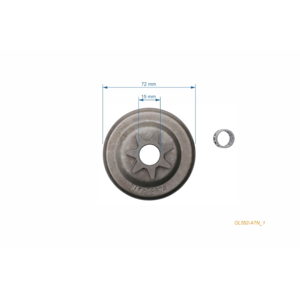 Kettenrad 3/8" 7 Zähne für Kettensägen OLEO-MAC Oleomac 250 50A 251 350 (OLD) 355 Super 250 Blitz
