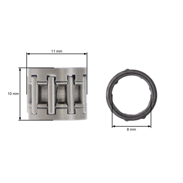 Kolbenbolzenlager 8 x 11 x 10 mm für Stihl FS75 FS80 FS85 FC85 FC75 HS86 HS85 HS81 HS82 HS75 KM85 FH75 KW85 HL75 HT70 HT75 FR85 FC75 (OEM 95120031830)