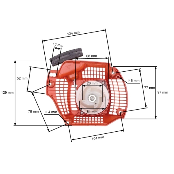 Komplette Easy Starter für Kettensägen Husqvarna 135 140 435 435E 435II 440 440E 440II (OEM 544287002)