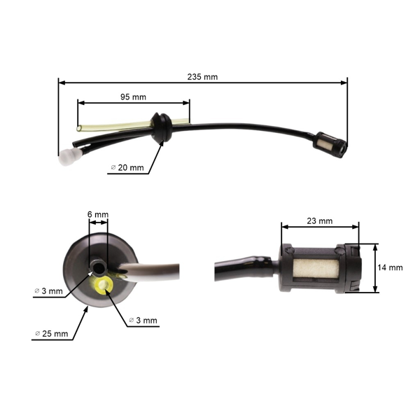 Komplette Kraftstofftankbuchse für chinesische Motorsensen und Motorsensen aus dem Hobbymarkt