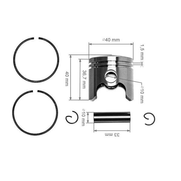 Kompletter kolben 40 mm für chinesische Motorsensen und Motorsensen aus dem Hobbymarkt mit einem Hubraum von 43 ccm