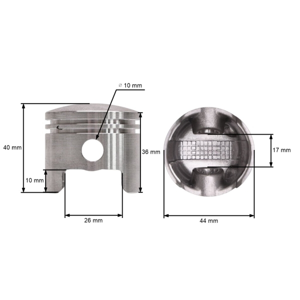 Kompletter kolben 44 mm für chinesische Motorsensen und Motorsensen aus dem Hobbymarkt mit einem Hubraum von 52 ccm