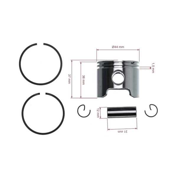Kompletter Kolben für Freischneider OLEO-MAC Oleo-mac 450 750 44 mm (OEM 4191212)