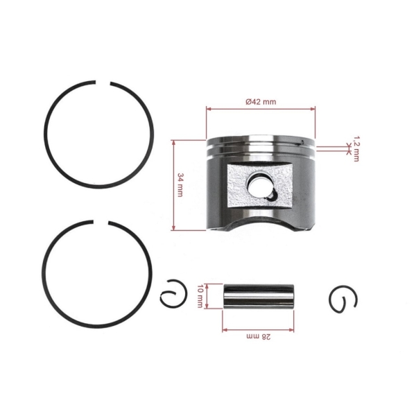 Kompletter Kolben für Freischneider Stihl SP451 SP481 FS400 FS450 FS480 FR350 FR450 FR480 FR480C SP400 SP450 42 mm (OEM 41280302005)