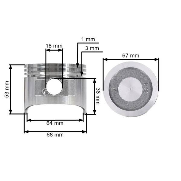 Kompletter Kolben für Honda GX160 GXV160 GX200 68 mm Motoren (OEM 13101ZE1000 13010-ZL0-003 13010-ZF1-023)