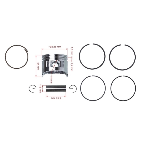 Kompletter Kolben für Honda GX160 Motoren 68,25 mm 1. Ausschliff +0,25 mm (OEM 13101ZE1000)