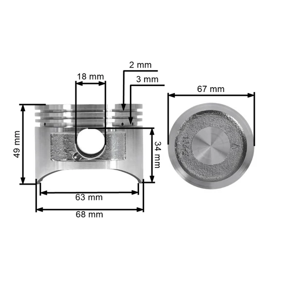 Kompletter Kolben für Honda GX200 68 mm Motoren (OEM 13101ZL0010)