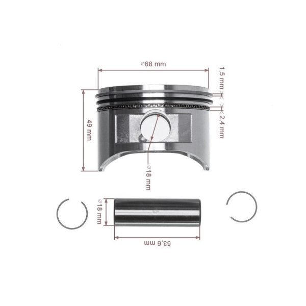 Kompletter Kolben für Honda GX200 68 mm Motoren (OEM 13101ZL0010)