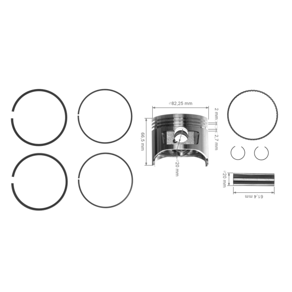 Kompletter Kolben für Honda GX340 Motoren 82,25 mm 1. Ausschliff +0,25 mm (OEM 13102ZE3W00)