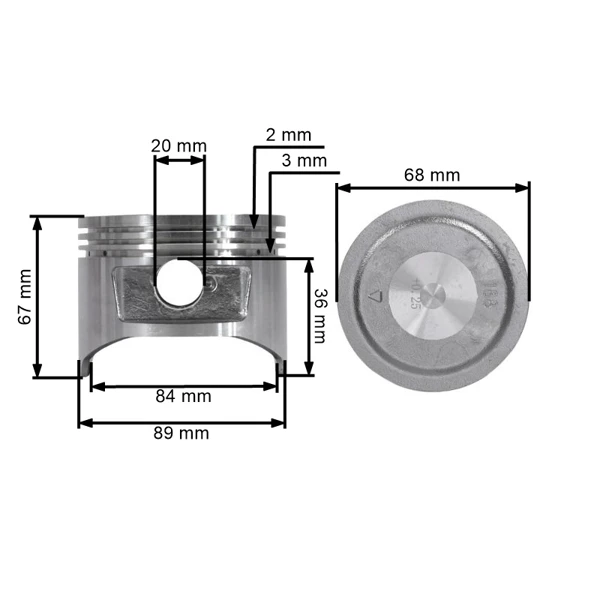 Kompletter Kolben für Honda GX390 88 mm Motoren 1. Ausschliff +0,25 mm (OEM 13102ZF6000)