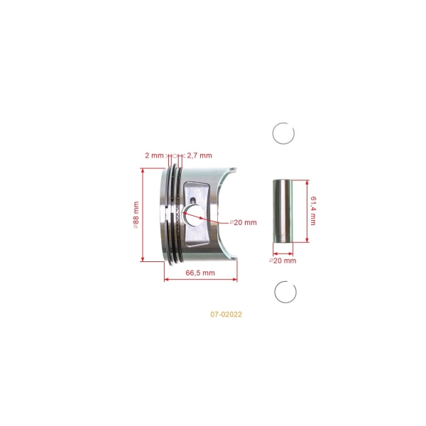 Kompletter Kolben für Honda GX390 88 mm Motoren (OEM 13101ZF6000)