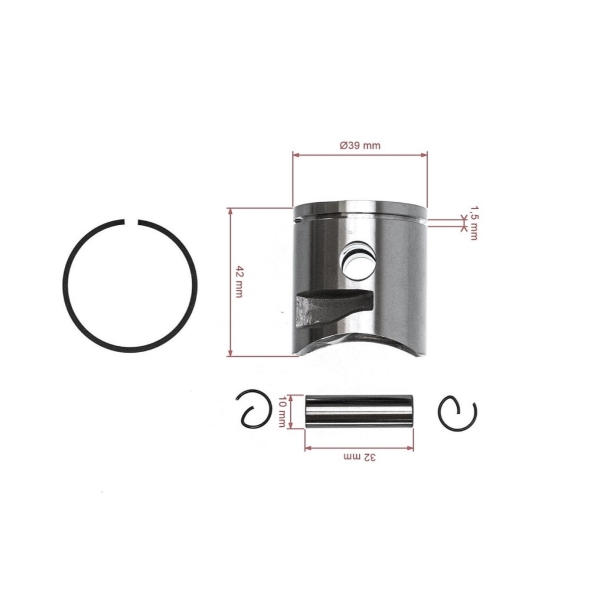 Kompletter Kolben für Husqvarna 235 235e 236 Kettensägen 39 mm (OEM 545081894)