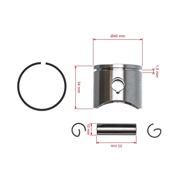 Kompletter Kolben für Husqvarna Kettensäge 41 141 141LE 142 Jonsered 2040 CS2040 40mm (OEM 530069454 530069341)