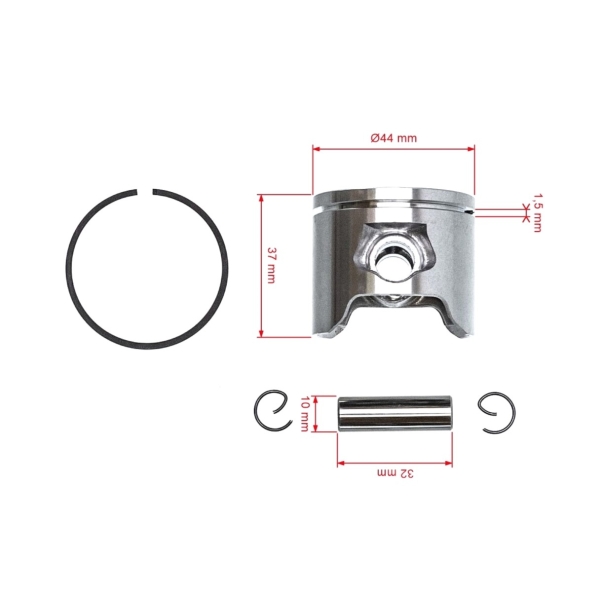 Kompletter Kolben für Kettensägen Husqvarna 350 351 Jonsered 2054EPA 2055 2149 2150 CS2150 44 mm (OEM 503899603)