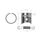 Kompletter Kolben für Kettensägen Husqvarna 445 445E 445E II Jonsered CS2245 CS2245 II McCulloch CS450 42 mm (OEM 544088403)