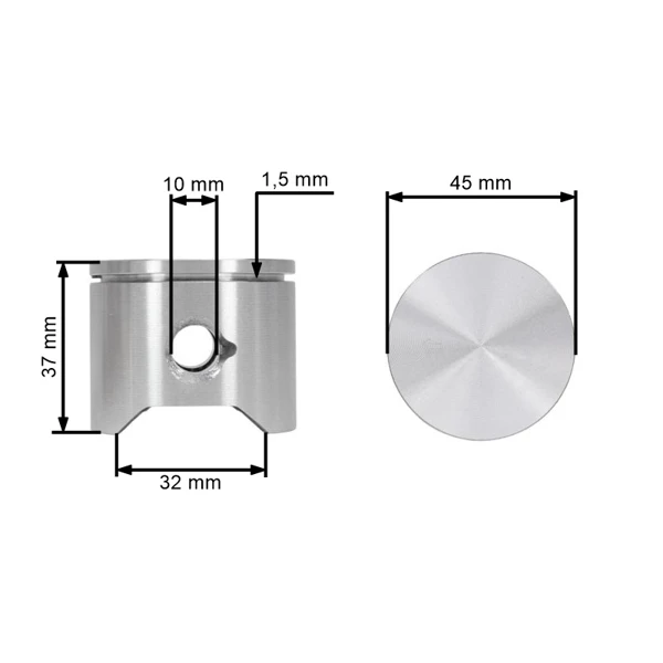 Kompletter Kolben für Kettensägen Husqvarna 51 45 mm (OEM 503167701)