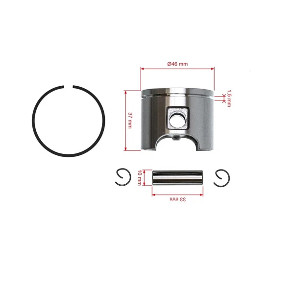 Kompletter Kolben für Kettensägen Husqvarna 55 55 Rancher 46 mm (OEM 503169171)