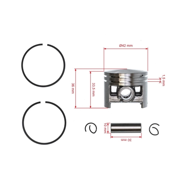 Kompletter Kolben für Kettensägen Stihl 024 MS240 42 mm (OEM 11210302005)