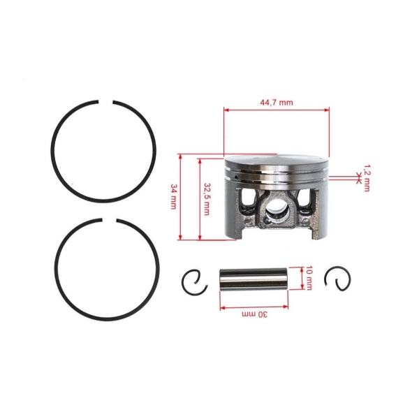 Kompletter Kolben für Kettensägen Stihl 026 MS260 44,7 mm (OEM 11210302003)
