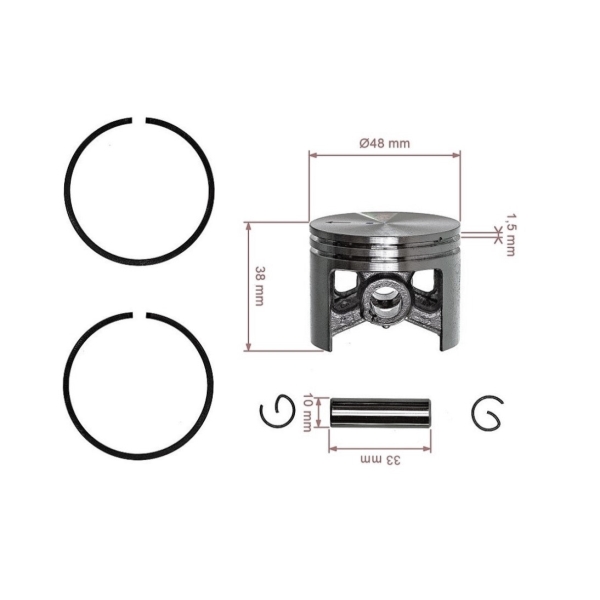 Kompletter Kolben für Kettensägen Stihl 036 MS360 48 mm (OEM 11250302001)