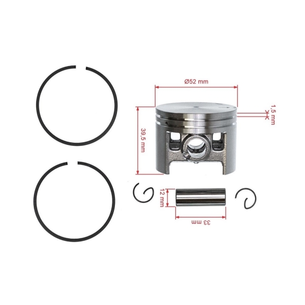 Kompletter Kolben für Kettensägen Stihl 038 MS380 52 mm (OEM 11190302003)