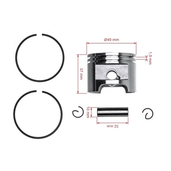 Kompletter Kolben für Kettensägen Stihl 039 MS390 49 mm (OEM 11270302005)